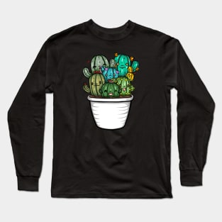 Succulent Family Illustration Long Sleeve T-Shirt